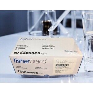 NIB Fisherbrand 200 Series Black Adjustable Safety Glasses 19-130-2088 (12/pk)